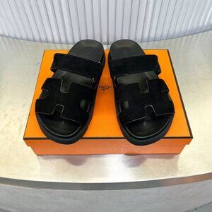 Hermes Black Aloha Sandals